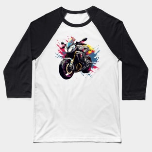 Motorcycle Racing Illustration Baseball T-Shirt